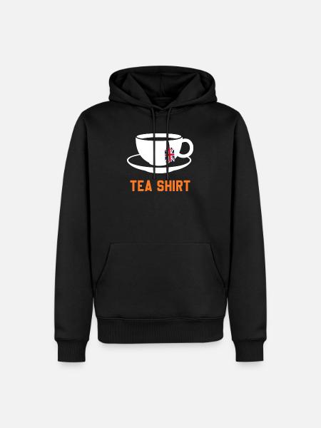 Tea Shirt – Calm Teacup Pun - Men’s Premium Organic Hoodie - black