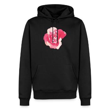 Rose - Männer Premium Bio Hoodie - Schwarz - Vorne - Nico (187cm)