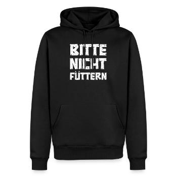 Bitte nicht füttern - Männer Premium Bio Hoodie - Schwarz - Vorne - Nico (187cm)
