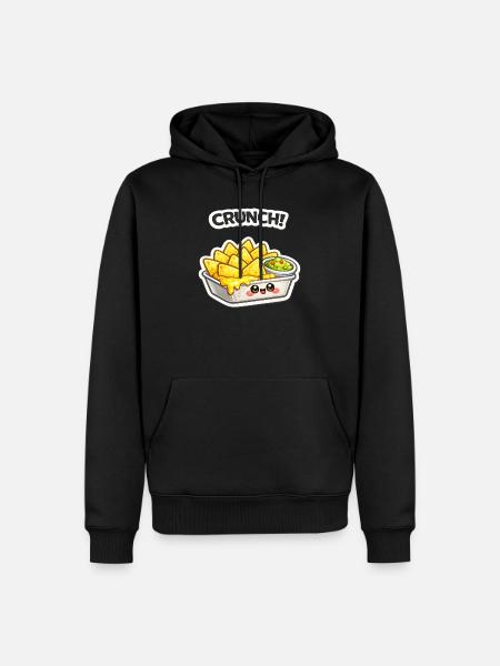 Oste-Nachos Kawaii-tegnefilm - Herre Premium økologisk hoodie - sort