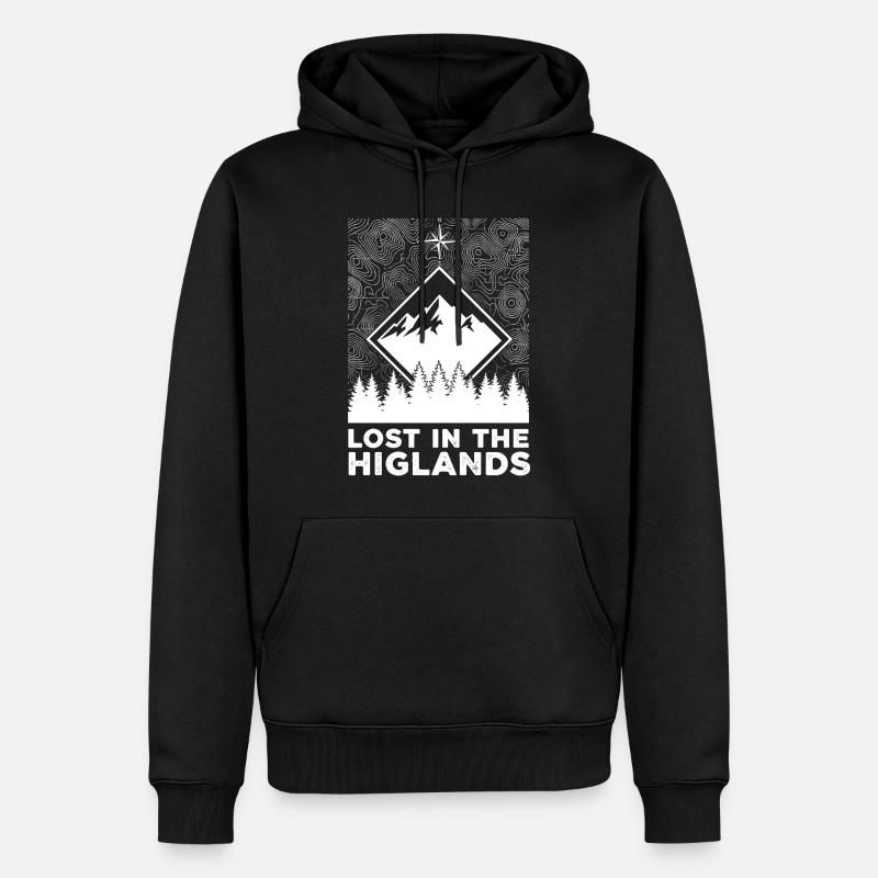 Perdu dans les Highlands - Sweat à capuche Premium bio Homme - noir