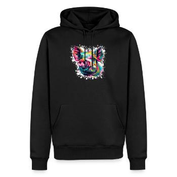 Explosion de couleurs Pop Art Pig Head - Sweat à capuche Premium bio Homme - noir - Devant - Nico (187cm)