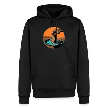 Zen Pottery Master - Édition Bleue - Sweat à capuche Premium bio Homme - noir - Devant - Nico (187cm)