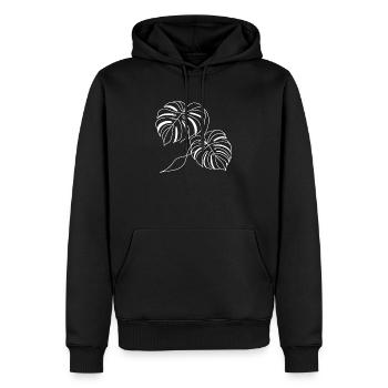 Monstera - Männer Premium Bio Hoodie - Schwarz - Vorne - Nico (187cm)