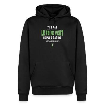 T’es pas le feu vert le plus rapide – Vanne - Sweat à capuche Premium bio Homme - noir - Devant - Nico (187cm)