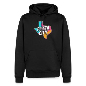 Fiesta City Neon Texas - Männer Premium Bio Hoodie - Schwarz - Vorne - Nico (187cm)