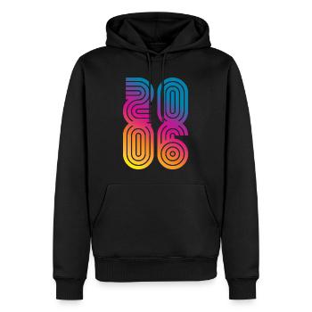 Millésime 2006 - Sweat à capuche Premium bio Homme - noir - Devant - Nico (187cm)