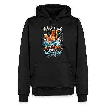 Work Hard: Dynamisches Toller Aquarell Design - Männer Premium Bio Hoodie - Schwarz - Vorne - Nico (187cm)