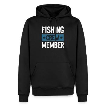 Fishing Crew - Männer Premium Bio Hoodie - Schwarz - Vorne - Nico (187cm)