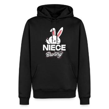 Joyeuse Pâques, douce chasse aux œufs du lapin, œufs de Pâques - Sweat à capuche Premium bio Homme - noir - Devant - Nico (187cm)