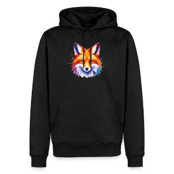 Fuchs Design – Polygon Fox Motiv für Tierliebhaber - Männer Premium Bio Hoodie - Schwarz - Vorne - Nico (187cm)