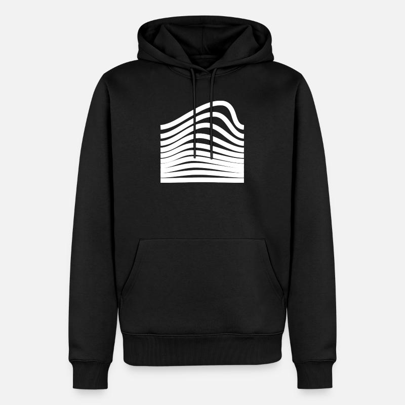 Conception ondulée et audacieuse - Sweat à capuche Premium bio Homme - noir
