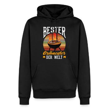 Bester Grillmeister Der Welt Papa Vater Lustig - Männer Premium Bio Hoodie - Schwarz - Vorne - Nico (187cm)