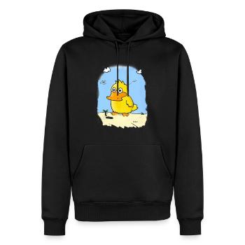 Canard-de Guerre - Sweat à capuche Premium bio Homme - noir - Devant - Nico (187cm)