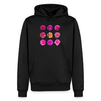 Pinke Rosenvielfalt Rosen - Männer Premium Bio Hoodie - Schwarz - Vorne - Nico (187cm)