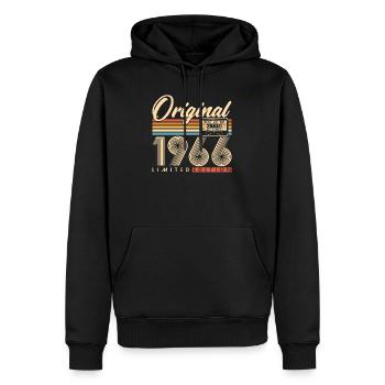 60 ans 60 ans 1966 Vintage Né - Sweat à capuche Premium bio Homme - noir - Devant - Nico (187cm)