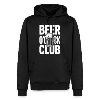 Beer O’Clock Club - Männer Premium Bio Hoodie - Schwarz - Vorne - Nico (187cm)