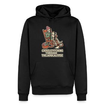 Cross Stitching Through The Apocalypse - Männer Premium Bio Hoodie - Schwarz - Vorne - Nico (187cm)