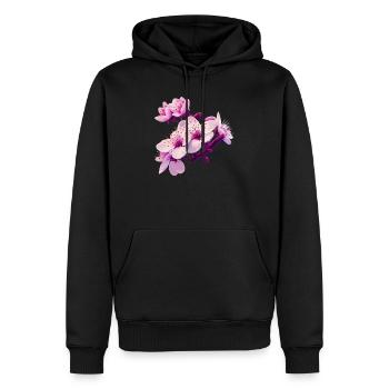 Pink Blossom - Männer Premium Bio Hoodie - Schwarz - Vorne - Nico (187cm)