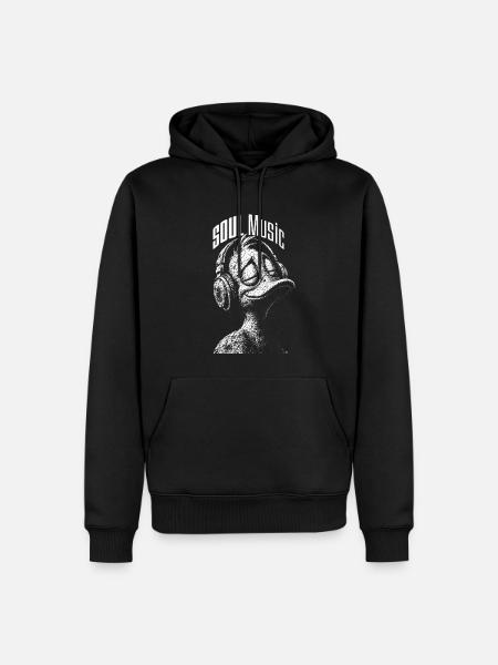 Soul Music Duck - Männer Premium Bio Hoodie - Schwarz
