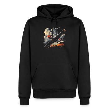 Propeller Flugzeug Grafik - Männer Premium Bio Hoodie - Schwarz - Vorne - Nico (187cm)
