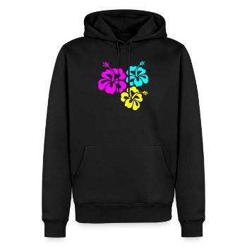 Hibiskus Hibiskusblüte - Männer Premium Bio Hoodie - Schwarz - Vorne - Nico (187cm)