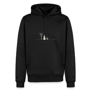 Bonhomme de neige chien bâton bâton de lancer bâtons - Sweat à capuche Premium bio Homme - noir - Devant - Nico (187cm)