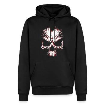 Totenkopf - Männer Premium Bio Hoodie - Schwarz - Vorne - Nico (187cm)