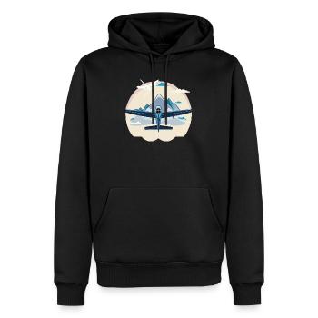 BluegliderMountain - Sweat à capuche Premium bio Homme - noir - Devant - Nico (187cm)