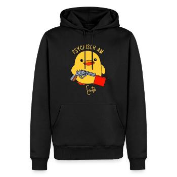 Ente Spielzeugpistole Knallfahne Psychisch am Ente - Männer Premium Bio Hoodie - Schwarz - Vorne - Nico (187cm)