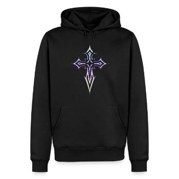 Goth Kreuz Y2K Emo Kreuz Gothic Aesthetic - Männer Premium Bio Hoodie - Schwarz - Vorne - Nico (187cm)