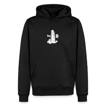Trampender Schneemann - Männer Premium Bio Hoodie - Schwarz - Vorne - Nico (187cm)