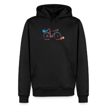 Buntes Fahrrad Geschenk zum Geburtstag - Männer Premium Bio Hoodie - Schwarz - Vorne - Nico (187cm)
