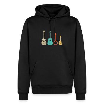 Bluegrass Musik - Country Amerika Banjo - Männer Premium Bio Hoodie - Schwarz - Vorne - Nico (187cm)