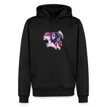 Grusel Einhorn Shirt - Männer Premium Bio Hoodie - Schwarz - Vorne - Nico (187cm)