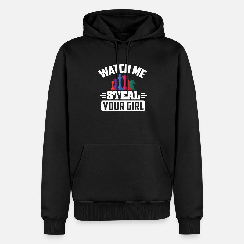 échecs - Sweat à capuche Premium bio Homme - noir