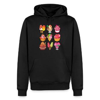 Eis Speiseeis Eiskrem Eiscreme Kugeleis Eisbecher - Männer Premium Bio Hoodie - Schwarz - Vorne - Nico (187cm)