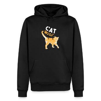 Catwalk - Katze - Männer Premium Bio Hoodie - Schwarz - Vorne - Nico (187cm)