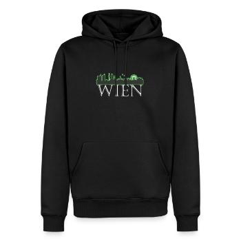 Vienne, capitale viennoise née à Vienne - Sweat à capuche Premium bio Homme - noir - Devant - Nico (187cm)