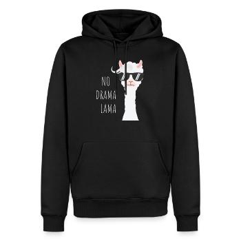 No Drama Lama - Männer Premium Bio Hoodie - Schwarz - Vorne - Nico (187cm)