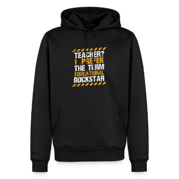 professeur - Sweat à capuche Premium bio Homme - noir - Devant - Nico (187cm)