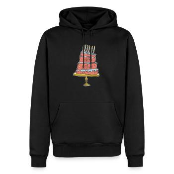 Birthday Cake T-Shirt - Männer Premium Bio Hoodie - Schwarz - Vorne - Nico (187cm)