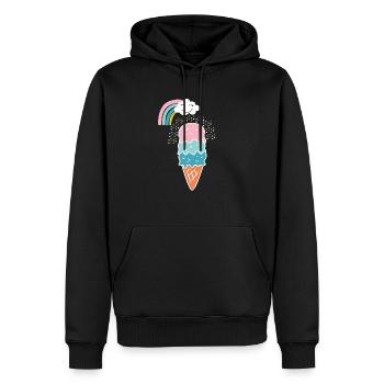 Niedliches Regenbogen-Eiscreme-Geschenk - Männer Premium Bio Hoodie - Schwarz - Vorne - Nico (187cm)