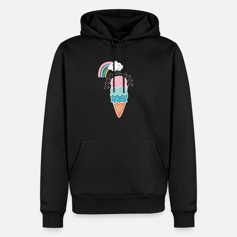 Niedliches Regenbogen-Eiscreme-Geschenk - Männer Premium Bio Hoodie - Schwarz