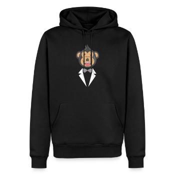 Singe en costume cadeau - Sweat à capuche Premium bio Homme - noir - Devant - Nico (187cm)