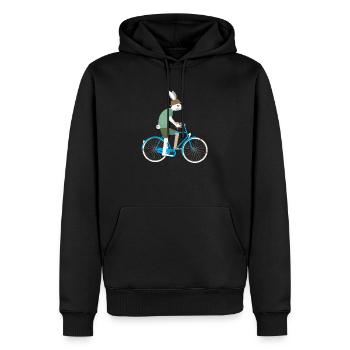 Hase Kaninchen Fahrrad Geschenk Radsport Radtour - Männer Premium Bio Hoodie - Schwarz - Vorne - Nico (187cm)