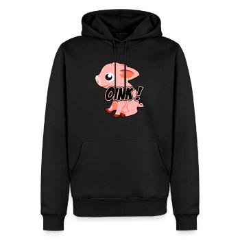 Oink piggy - Sweat à capuche Premium bio Homme - noir - Devant - Nico (187cm)