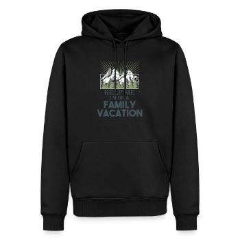 Aidez-moi je suis en vacances en famille / cadeau / hommes - Sweat à capuche Premium bio Homme - noir - Devant - Nico (187cm)