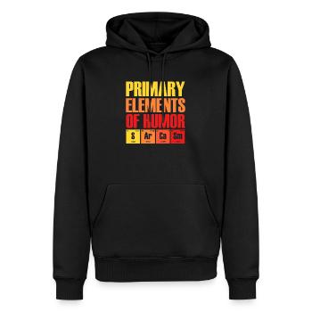 Éléments primaires de l'humour - Sweat à capuche Premium bio Homme - noir - Devant - Nico (187cm)