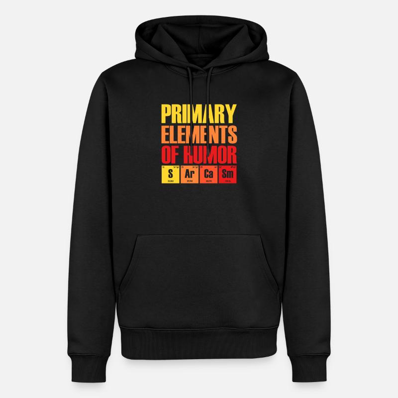 Primary elements of humor - Männer Premium Bio Hoodie - Schwarz